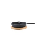 Τηγάνι Σερβιρισματός IRON Μαντεμένιο 10cm με βάση Bamboo Εργαλεία-Σκεύη μαγειρικής