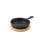 Τηγάνι Σερβιρισματός IRON Μαντεμένιο 10cm με βάση Bamboo Εργαλεία-Σκεύη μαγειρικής