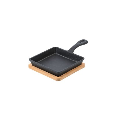 Τηγάνι Σερβιρισματός IRON Μαντεμένιο 14cm με βάση Bamboo Εργαλεία-Σκεύη μαγειρικής