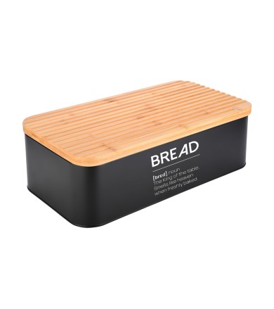 Ψωμιέρα μεταλλική μαύρη Bamboo 42X23X13εκ. Οργάνωση