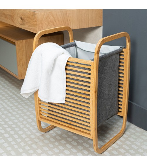 Καλάθι απλύτων Bamboo 40x35x60.5 εκ. Καλάθια Απλύτων Μπάνιου