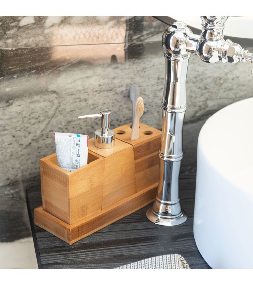 Σετ 3τεμ. αξεσουάρ μπάνιου Bamboo Αξεσουάρ Μπάνιου