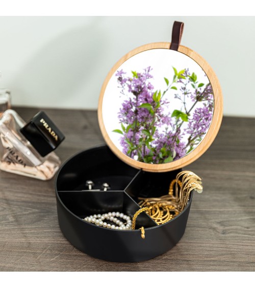 Κουτί Αποθήκευσης Bamboo με καθρέφτη Οργάνωση Μπάνιου