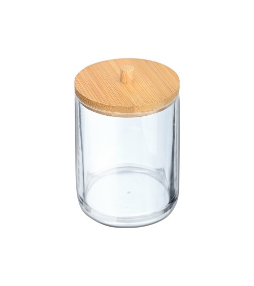 Κουτί Bamboo Clear 7X7X12 εκ. καπάκι Οργάνωση Μπάνιου