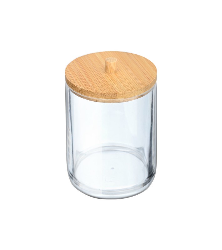 Κουτί Bamboo Clear 7X7X12 εκ. καπάκι Οργάνωση Μπάνιου
