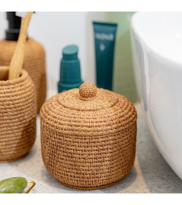 Δοχείο για Βαμβάκι Rope Ρητίνης Οργάνωση Μπάνιου