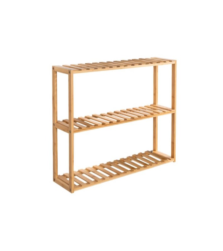 Ραφιέρα δαπέδου Επιτοίχια Bamboo με 3 ράφια Οργάνωση Μπάνιου