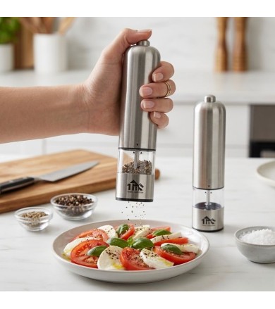 Ηλεκτρικός Μύλος Αλατιού & Πιπεριού Inox - TNS Home Collection