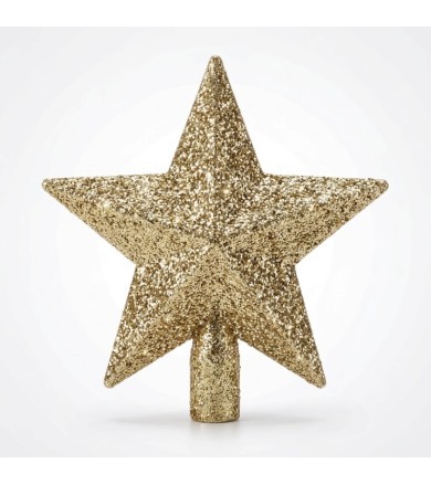 Κορυφή δέντρου Χρυσή με Glitter 20cm Στολίδια