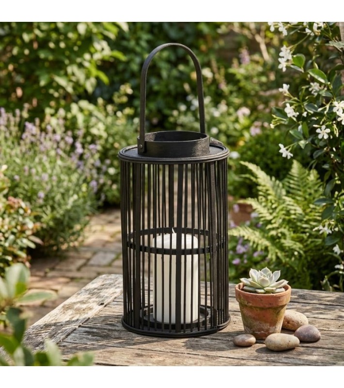Διακοσμητικό Φανάρι Bamboo Μαύρο 20,5x35 εκ.ο Κηροπήγια-Φανάρια Διακοσμητικό Φανάρι Bamboo Μαύρο 20,5x35 εκ. Κηροπήγια-Φανάρια