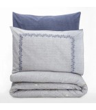 Σετ Παπλωματοθήκη Nitsa Cotton Box 3τμχ Μονή(160x220) Σκούρο Μπλε-Γκρι Σετ Παπλωματοθήκες & Παπλώματα