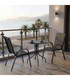 Τραπεζαρία Vergo-Calan  3τεμ μαύρο μέταλλο Φ60x70εκ Κήπος & Βεράντα