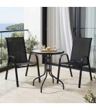 Σετ Τραπεζαρίας Κήπου Breeze 3 Τεμαχίων Μαύρο Φ60χ80εκ.Κήπος & Βεράντα