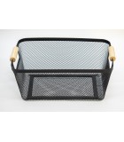 Καλάθι τακτοποιήσης με ξύλινη λάβη Κουτιά-Καλάθια αποθήκευσης