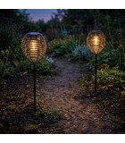 Ηλιακό Φωτιστικό Κήπου Καρφωτό Εξωτερικού Χώρου Πλεκτό Μαύρο 76εκ.ΦΩΤΙΣΤΙΚΑ ΚΗΠΟΥ