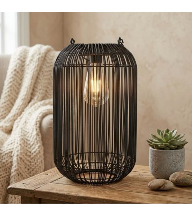 Ηλιακό Φανάρι - Φωτιστικό Δαπέδου Εξωτερικού Χώρου Μεταλλικό Μαύρο 39εκ.