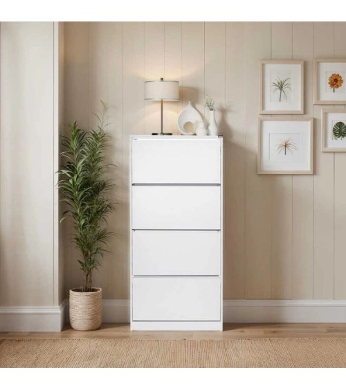 Παπουτσοθήκη Flat Duo 24 ζευγών λευκό 73x26x157εκ. Παπουτσοθήκες