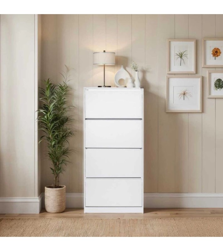 Παπουτσοθήκη Flat Duo 24 ζευγών λευκό 73x26x157εκ. Παπουτσοθήκες Παπουτσοθήκη Flat Duo 24 ζευγών λευκό 73x26x157εκ. Παπουτσοθήκες