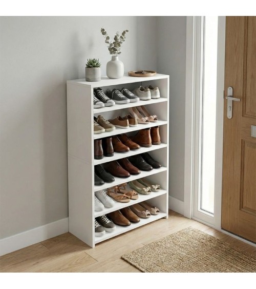 Παπουτσοθήκη Goya χρώμα λευκό 70x30x120εκ Παπουτσοθήκες