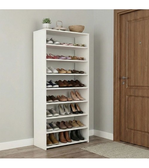 Παπουτσοθήκη Goya χρώμα λευκό 70x30x160εκ Παπουτσοθήκες