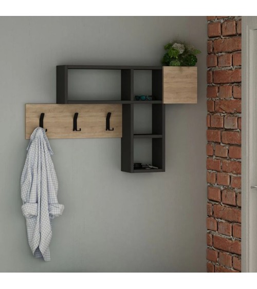 Κρεμάστρα τοίχου Game  ανθρακί 99,5x15x61εκ. Έπιπλα εισόδου