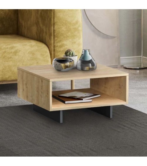 Τραπεζάκι σαλονιού Hola μελαμίνης χρώμα φυσικό οξιάς ανθρακί 60x60x32εκ. Τραπεζάκι σαλονιού Hola μελαμίνης χρώμα φυσικό οξιάς ανθρακί 60x60x32εκ. Τραπεζάκια σαλονιού