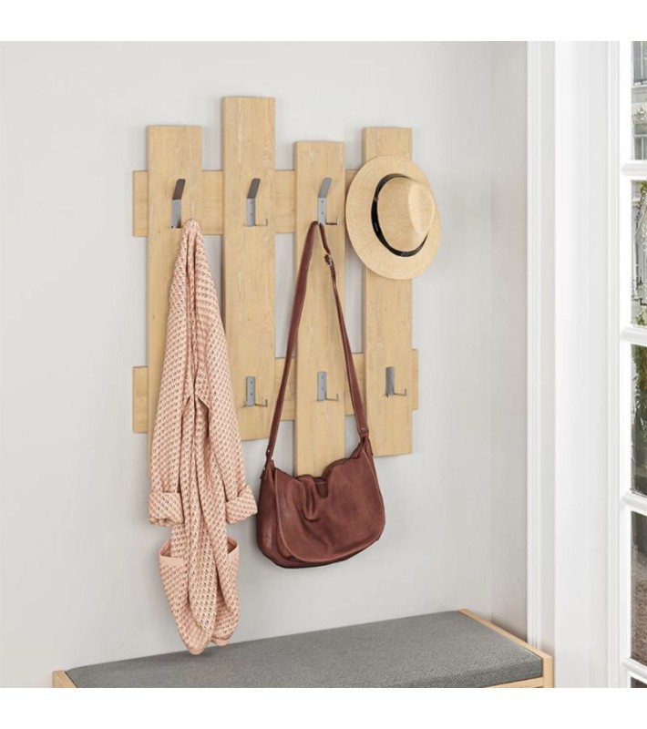 Κρεμάστρα τοίχου Wave φυσικό οξιάς 64x4x81εκ. Έπιπλα εισόδου