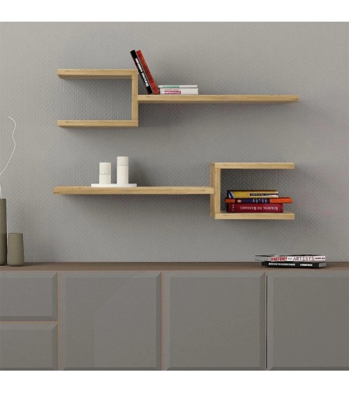 Ραφιέρα τοίχου Fork sapphire oak 75x19,5x18εκ. Ραφιέρες-Βιβλιοθήκες