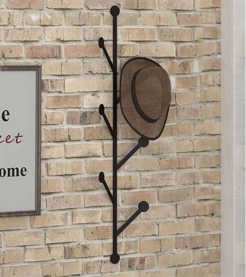 Κρεμάστρα τοίχου Ponpon Megapap μεταλλική χρώμα μαύρο 22x5x94εκ. 