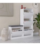 Παπουτσοθήκη Dude λευκό 104,8x26x118,5εκ. Παπουτσοθήκες