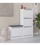 Παπουτσοθήκη Dude λευκό 104,8x26x118,5εκ. Παπουτσοθήκες
