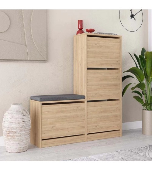 Παπουτσοθήκη Dude φυσικό οξιάς 104,8x26x118,5εκ. Παπουτσοθήκες