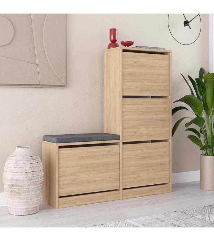 Παπουτσοθήκη Dude φυσικό οξιάς 104,8x26x118,5εκ. Παπουτσοθήκες
