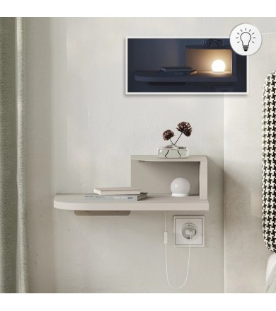 Κομοδίνο επιτοίχιο Luno με LED sandstone 40x30x16,2εκ. Κομοδίνο επιτοίχιο Luno με LED sandstone 40x30x16,2εκ.