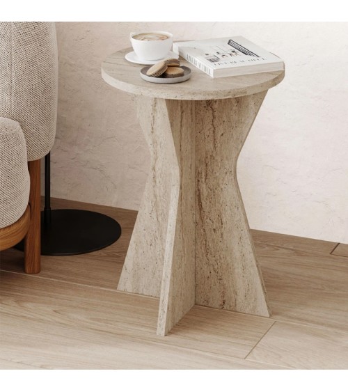 Τραπεζάκι βοηθητικό Lisa  χρώμα travertine 40x51,8εκ. 