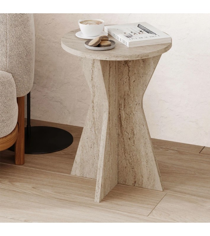 Τραπεζάκι βοηθητικό Lisa χρώμα travertine 40x51,8εκ. Τραπεζάκι βοηθητικό Lisa χρώμα travertine 40x51,8εκ.