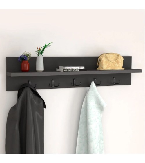 Κρεμάστρα τοίχου Kery ανθρακί 80x11x18εκ. Έπιπλα εισόδου