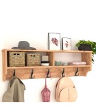 Κρεμάστρα τοίχου Ottila pine oak 120x22x37εκ. Έπιπλα εισόδου