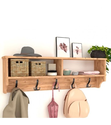 Κρεμάστρα τοίχου Ottila pine oak 120x22x37εκ.