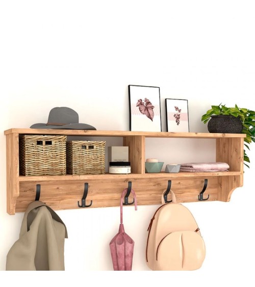 Κρεμάστρα τοίχου Ottila pine oak 120x22x37εκ. Έπιπλα εισόδου