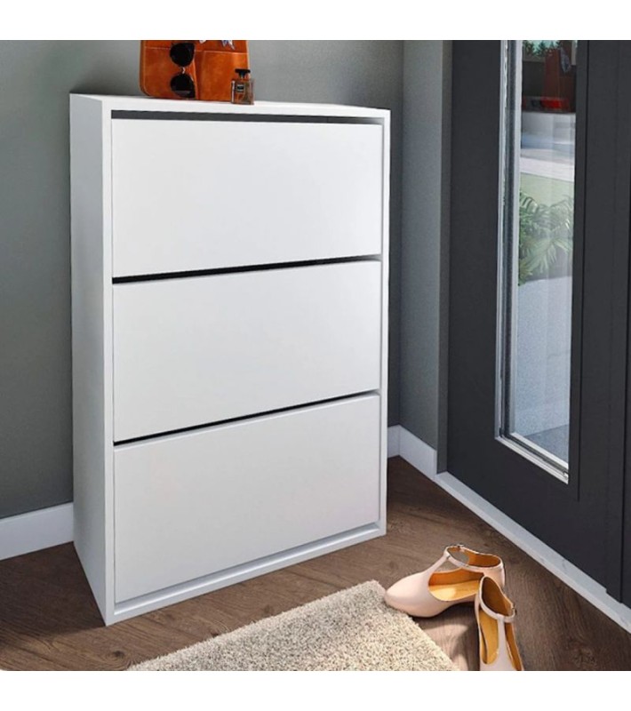 Παπουτσοθήκη Nave 18 ζευγών λευκό 73,6x24x110εκ. Παπουτσοθήκες