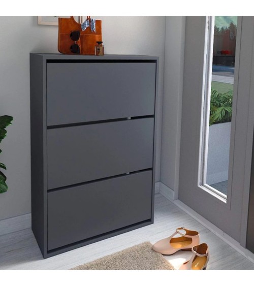 Παπουτσοθήκη Nave 18 ζευγών ανθρακί 73,6x24x110εκ. Παπουτσοθήκες