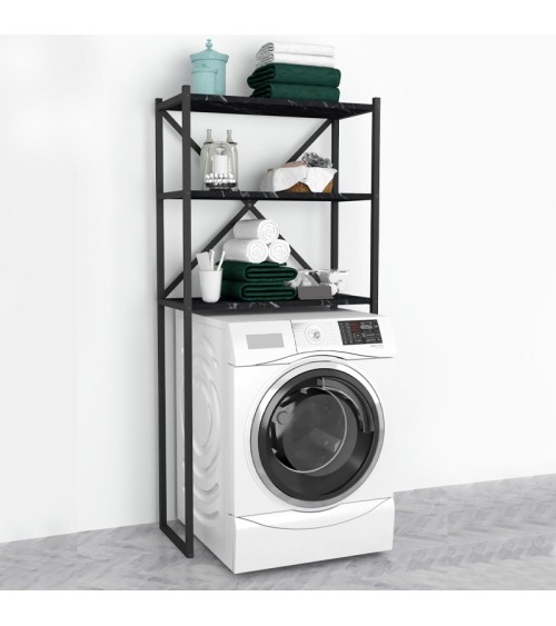 Ραφιέρα πλυντηρίου μεταλλική μαύρη Εξοπλισμός μπάνιου