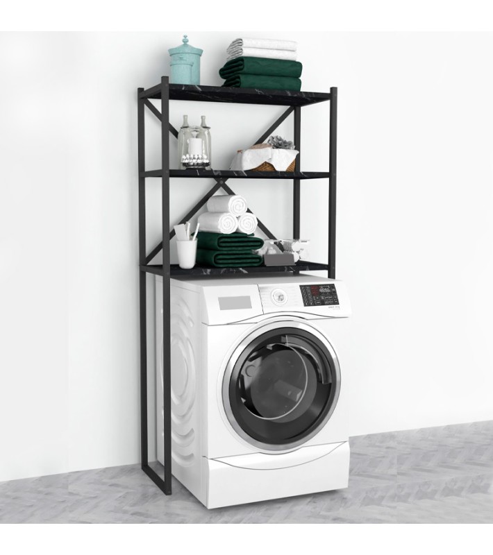 Ραφιέρα πλυντηρίου μεταλλική μαύρη Εξοπλισμός μπάνιου Ραφιέρα πλυντηρίου μεταλλική μαύρη Εξοπλισμός μπάνιου