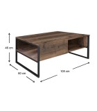 Τραπεζάκι σαλονιού Lawrence Megapap από μελαμίνη χρώμα καπνιστή καρυδιά 105x60x46εκ. Τραπεζάκια σαλονιού