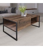 Τραπεζάκι σαλονιού Lawrence Megapap από μελαμίνη χρώμα καπνιστή καρυδιά 105x60x46εκ. Τραπεζάκια σαλονιού