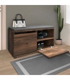 Παπουτσοθήκη Twain  8 ζευγών καπνιστή καρυδιά 80x35x42εκ. Παπουτσοθήκες