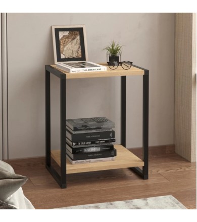 Κομοδίνο Gina sapphire oak - μαύρο 39x30x48εκ. Κομοδίνα & Βοηθητικά Τραπεζάκια