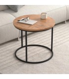 Τραπεζάκι σαλονιού σετ 2 τμχ Hilal pine oak 66x49,5εκ. Τραπεζάκια σαλονιού