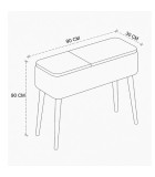 Κονσόλα Luno  ύφασμα teddy χρώμα λευκό - pine oak 90x30x90εκ. Μπουφέδες-Κονσόλες